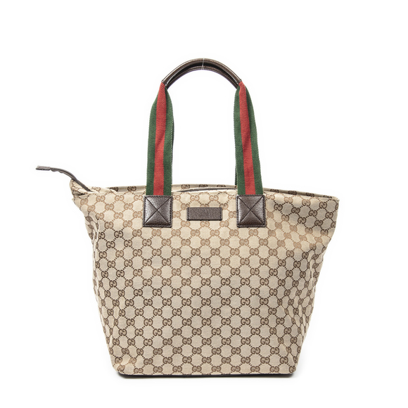 Gucci Large Web Trapezoid Tote - Picture 1 of 10